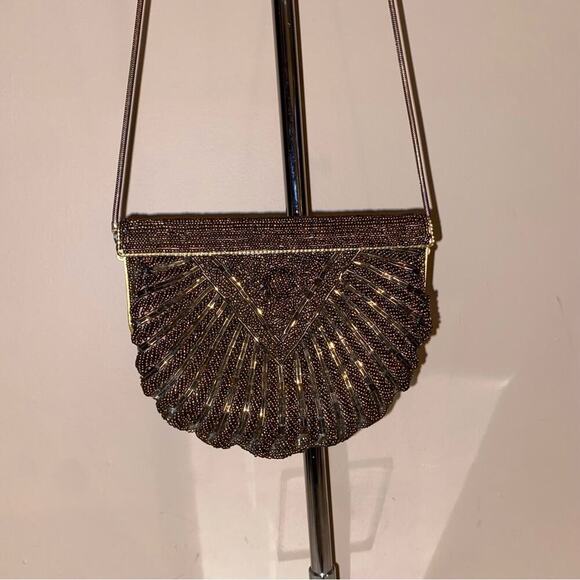 Walborg Handbags - Vintage Walborg  copper chocolate beaded evening bag purse EUC